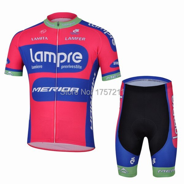 2013 Lampre short sleeved cycling jersey and cycle shorts set strap riding a bicycle best clothing sports wear